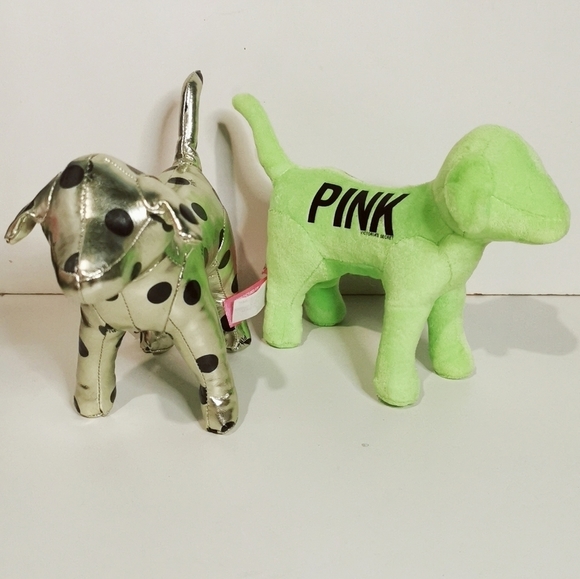 VICTORIA secret pink plush dog collectable pair - Picture 4 of 7